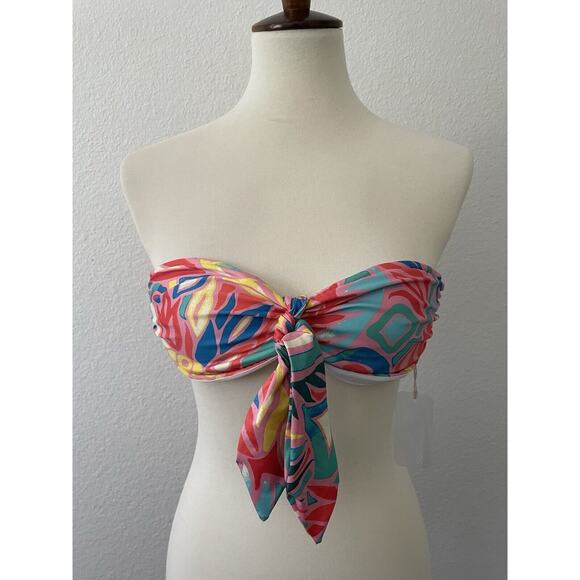 Kenny Flowers Swim Knot Bandeau Bikini Top Colombia Strapless Swimwear - Picture 1 of 5